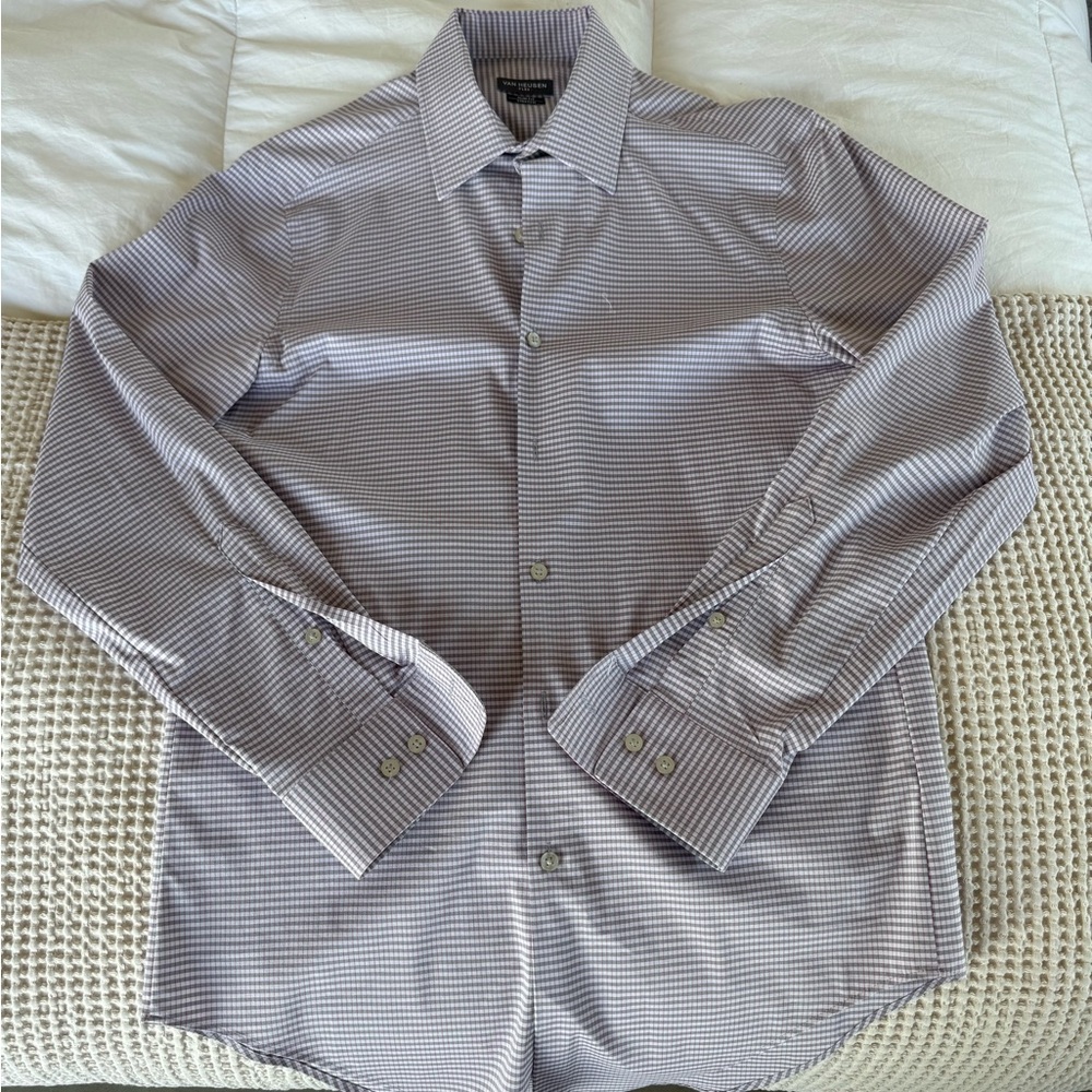 Van Heusen Men's Purple Check Dress Shirt